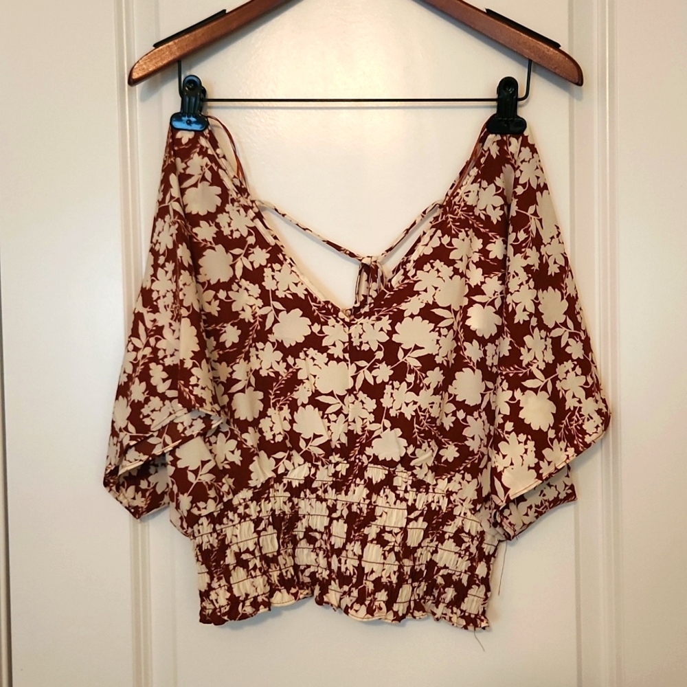 Brown floral Jr. blouse